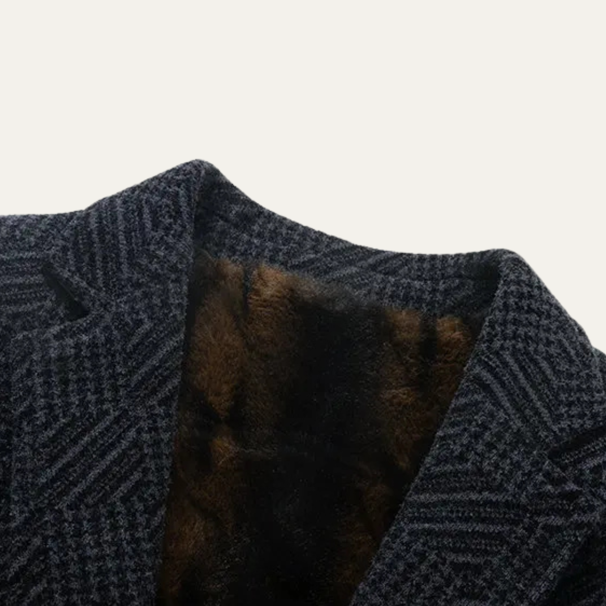 Warm Men's Chenille Blazer with Faux Fur Lining