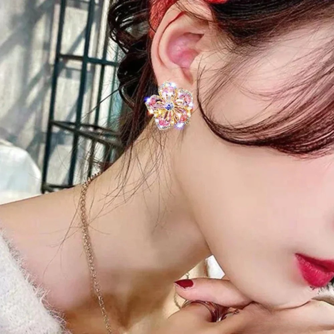 Shining Silver Earrings with Cubic Zirconia