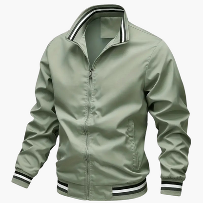 Men's Zip Up Jacket with Textured Trim