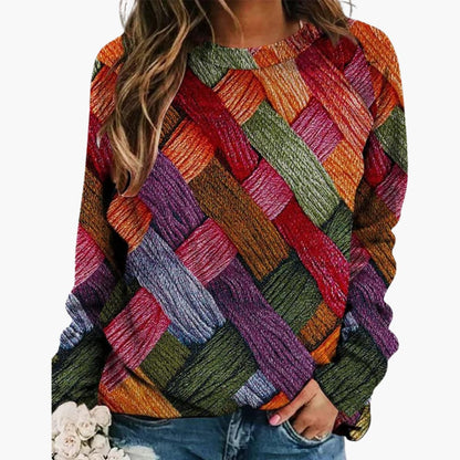 Colorful Women's Knitted Pullover Sweater
