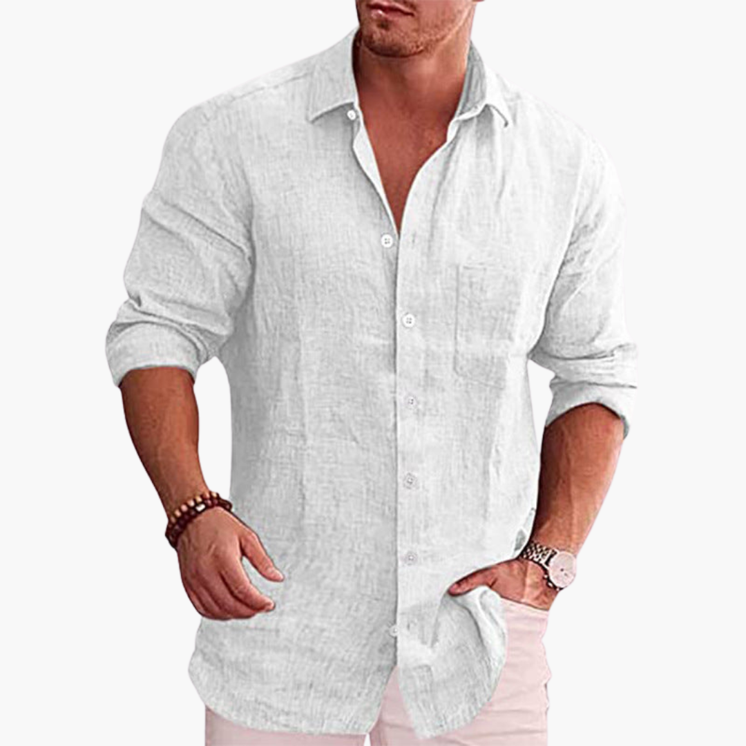 Relaxed Fit Mens Button Down Shirt for Summer