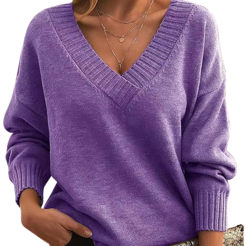 Women's Classic V Neck Knit Sweater