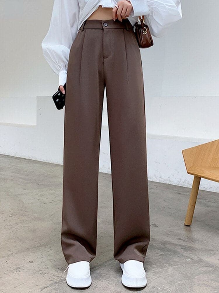 Classic High Waisted Wide Leg Pants for Women