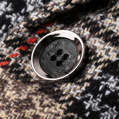 Stylish Mens Plaid Tweed Blazer Suit Jacket