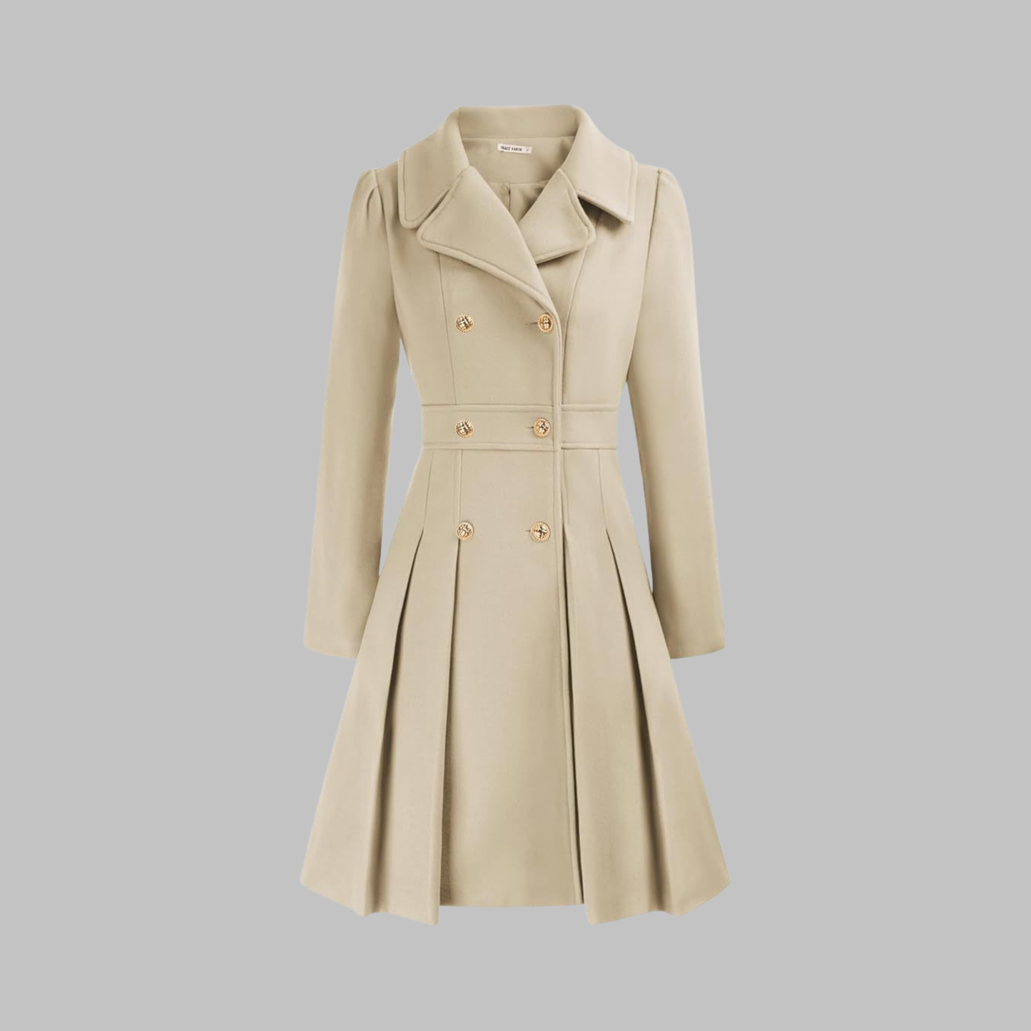 Elegant Double Breasted Long Coat