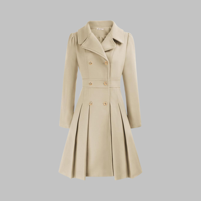 Elegant Double Breasted Long Coat
