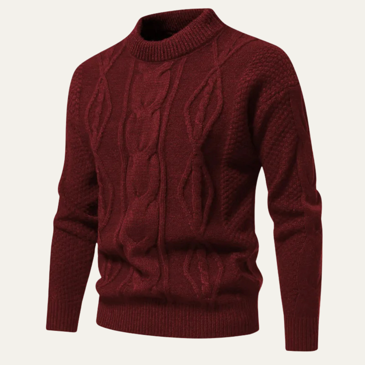 Warm Crew Neck Men's Winter Knit Sweater