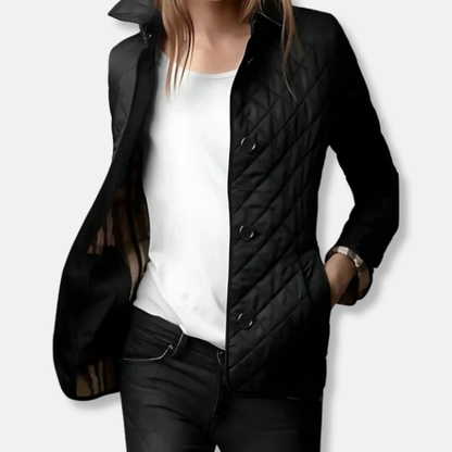 Slim Fit Women's Padded Coat with Button Front