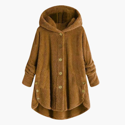 Ladies' Parka Coat with Button Front and Curved Bottom