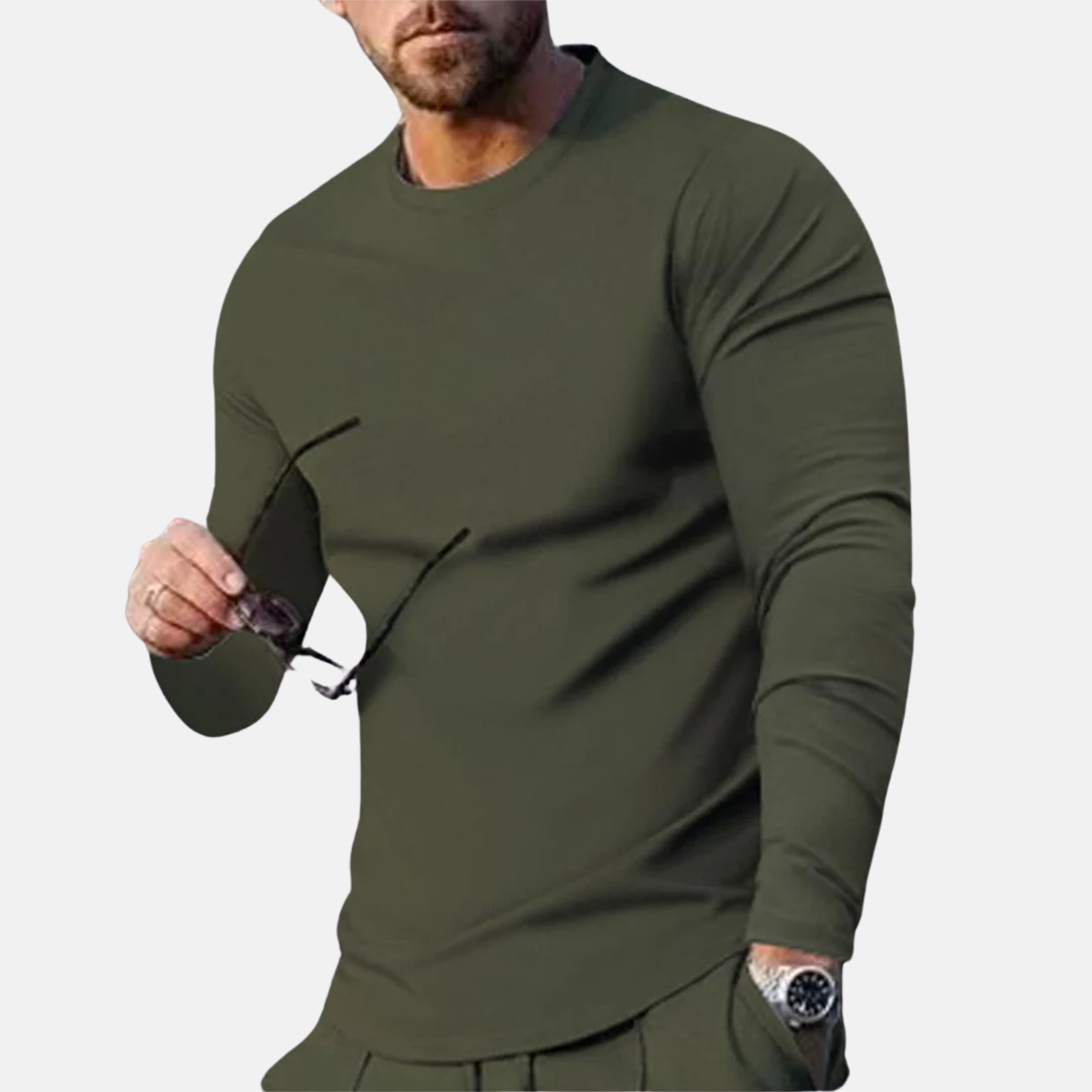 Casual Long Sleeve Crew Neck T-Shirt - Olytrend
