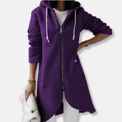 Casual Women's Hoodie Jacket with Zip Front