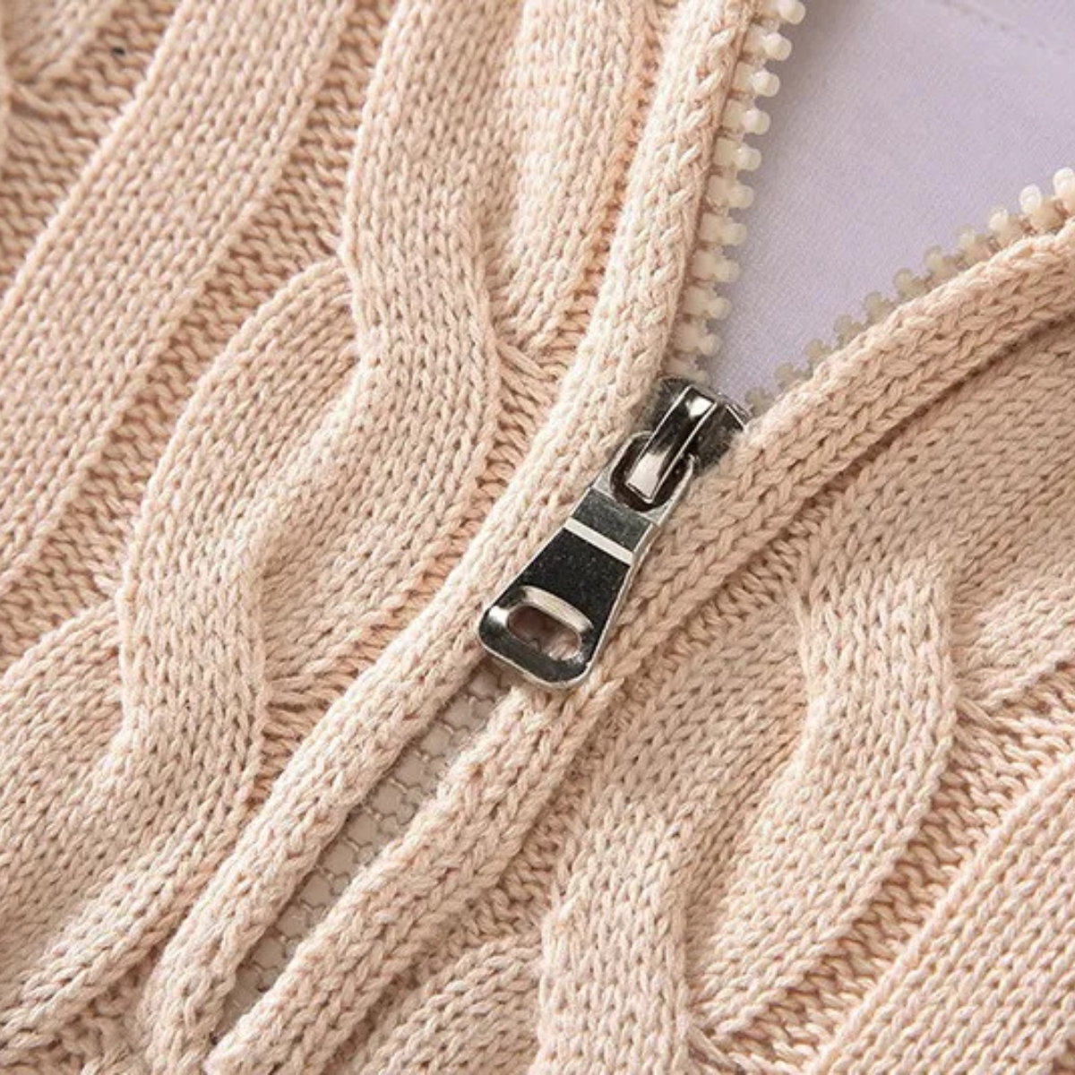 Cozy Mens Cable Knit Half Zip Cotton Sweater