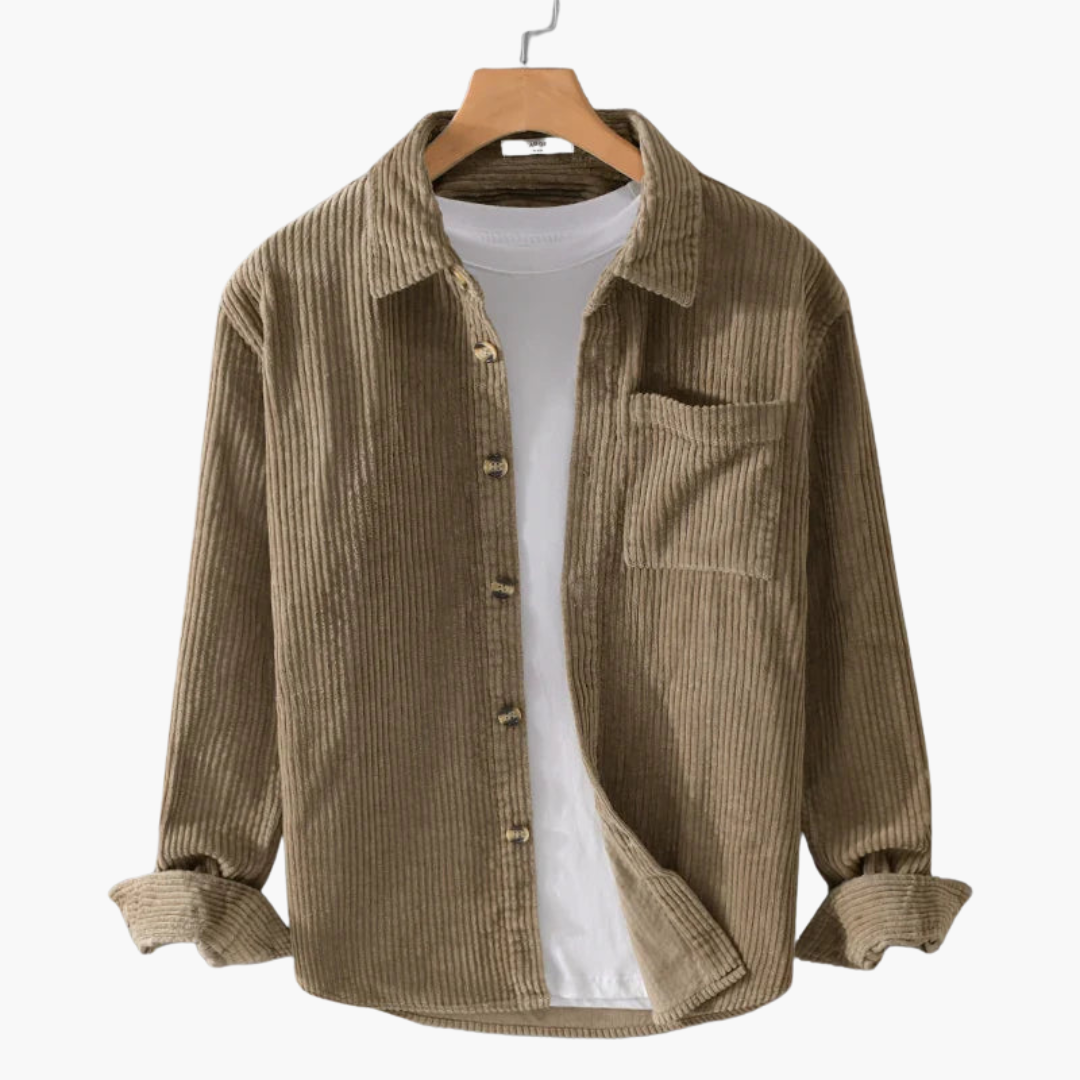 Relaxed Fit Mens Shirt - Large Button Down Collar