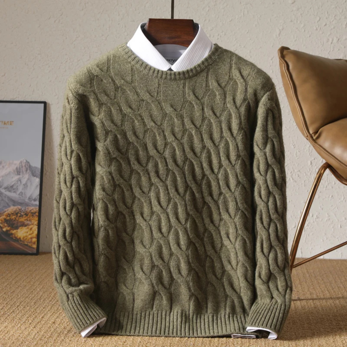 Classic Men's Cozy Cable Knit Sweater