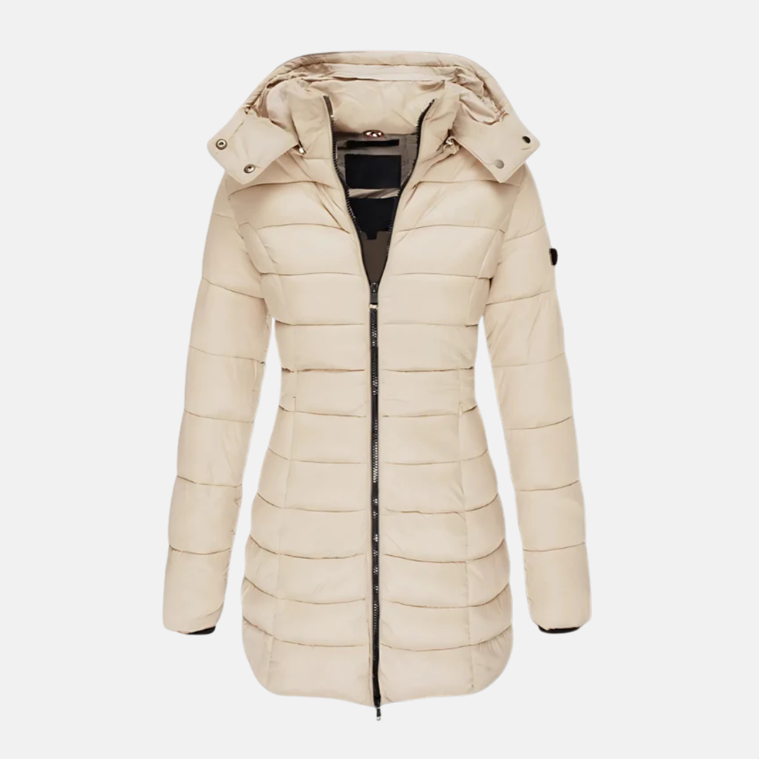 Women's Fitted Puffer Jacket with Hood