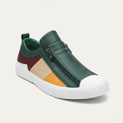 Premium Men's Leather Zip Sneakers - Nocini