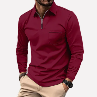 Classic Fit Polo Shirt with Pocket for Men