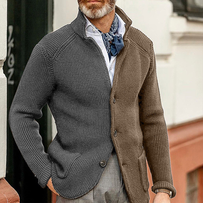 Classic Men's Colour Block Knit Cardigan