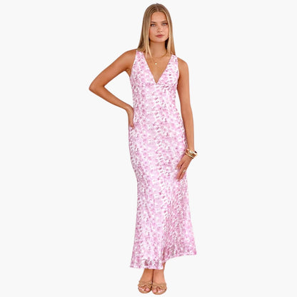Chic V-Neck Maxi Dress for Women