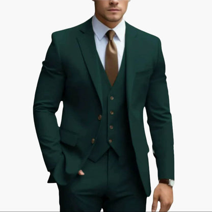 Classic Men's 3-Piece Suit with Slim Fit Trousers - Olytrend