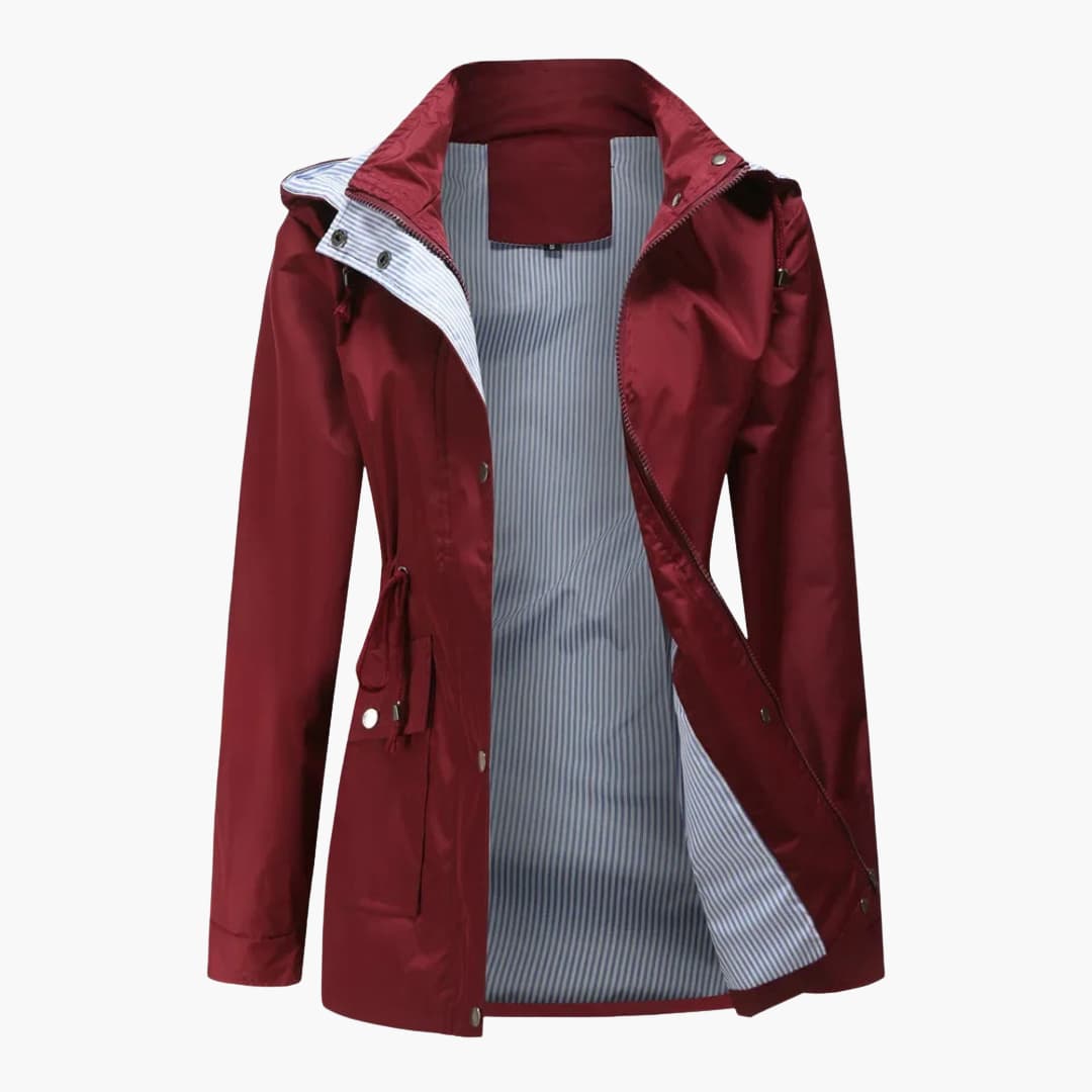 Ladies Water Resistant Coat with Removable Hood