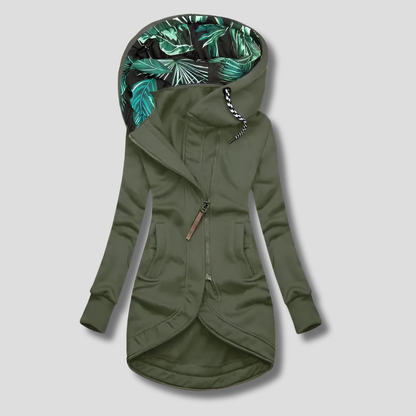 Fashionable Womens Hooded Zip Jacket