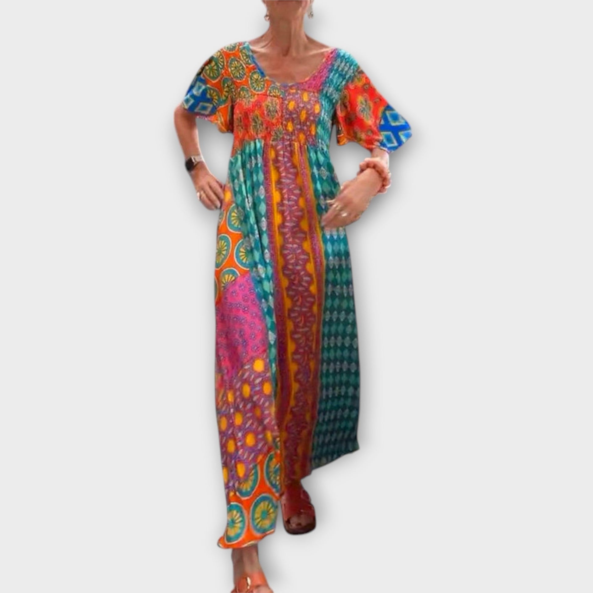 Vibrant Floral Maxi Dress for Women - Nocini