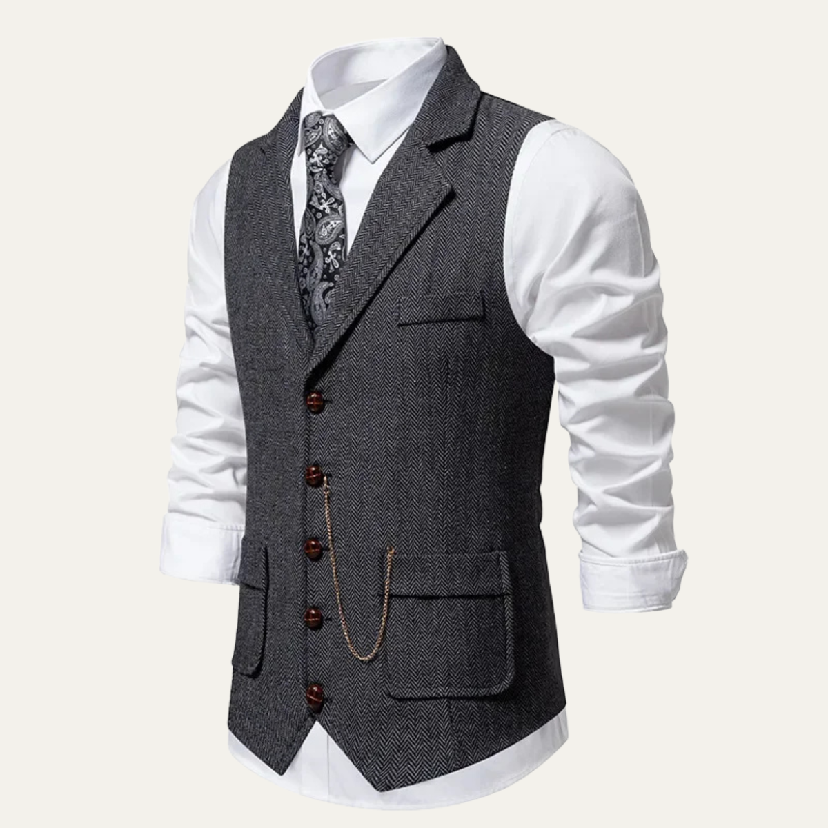 Traditional Mens Wool Tweed Waistcoat