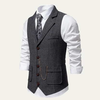 Traditional Mens Wool Tweed Waistcoat