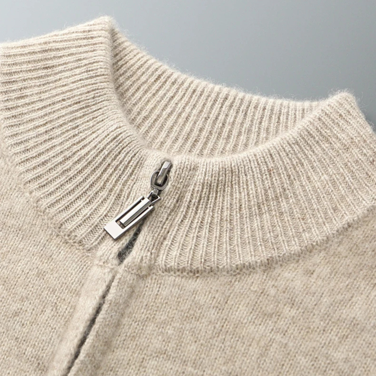 Premium Men's Soft Cashmere Zip Sweater