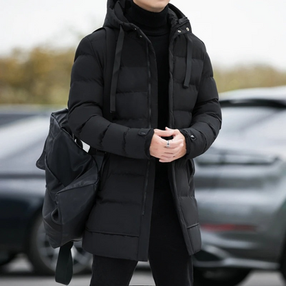 Men's Slim Fit Black Down Puffer Jacket