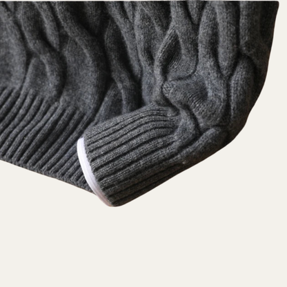 Luxury Men's Soft Cable Knit Sweater