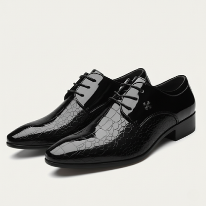 Sleek Men's Leather Dress Shoes - Pointed Toe