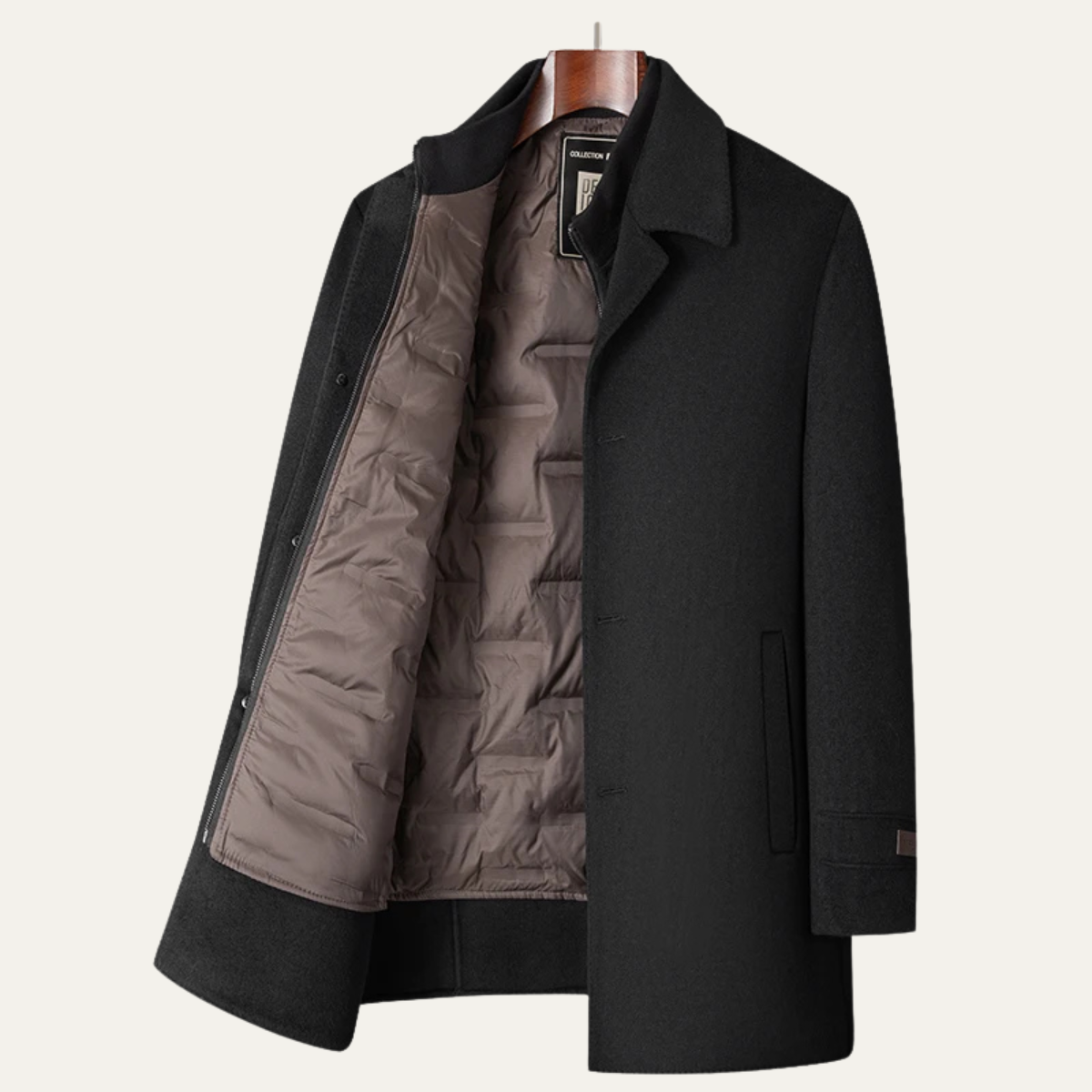 Classic Fit Men's Tailored Wool Overcoat