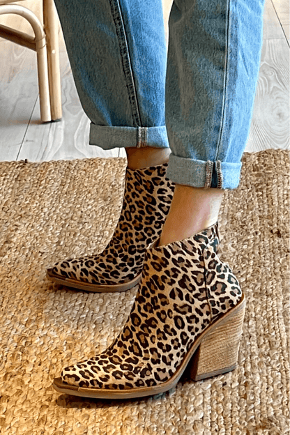 Western Pointed Toe Ankle Boots