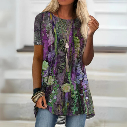 Loose Fit Women's Short Sleeve Blouse - Nocini