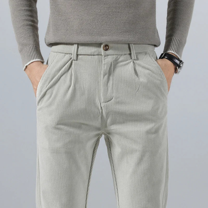 Classic Ribbed Corduroy Pants with Belt Loops