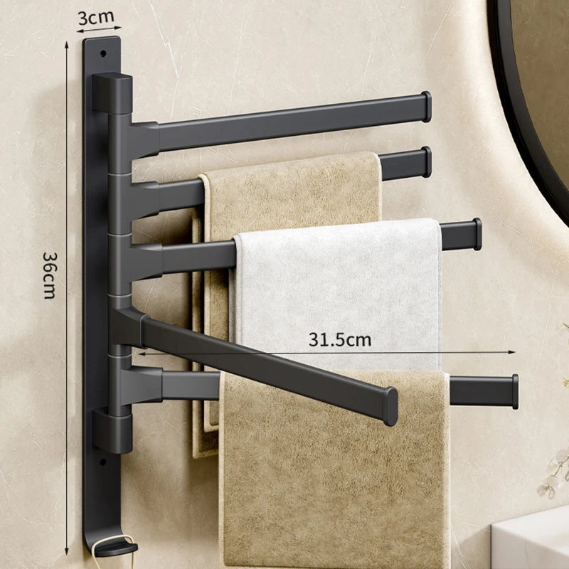 Modern Swivel Towel Rack With Three Arms
