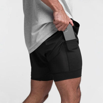 Men's Athletic Shorts with Liner for Running Training