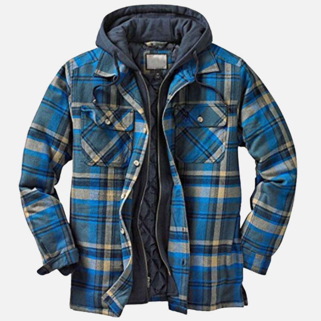 Warm Plaid Insulated Shirt Jacket