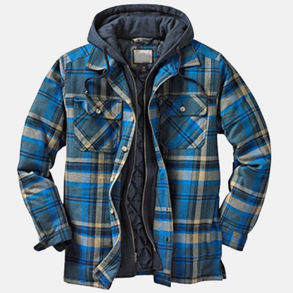 Warm Plaid Insulated Shirt Jacket
