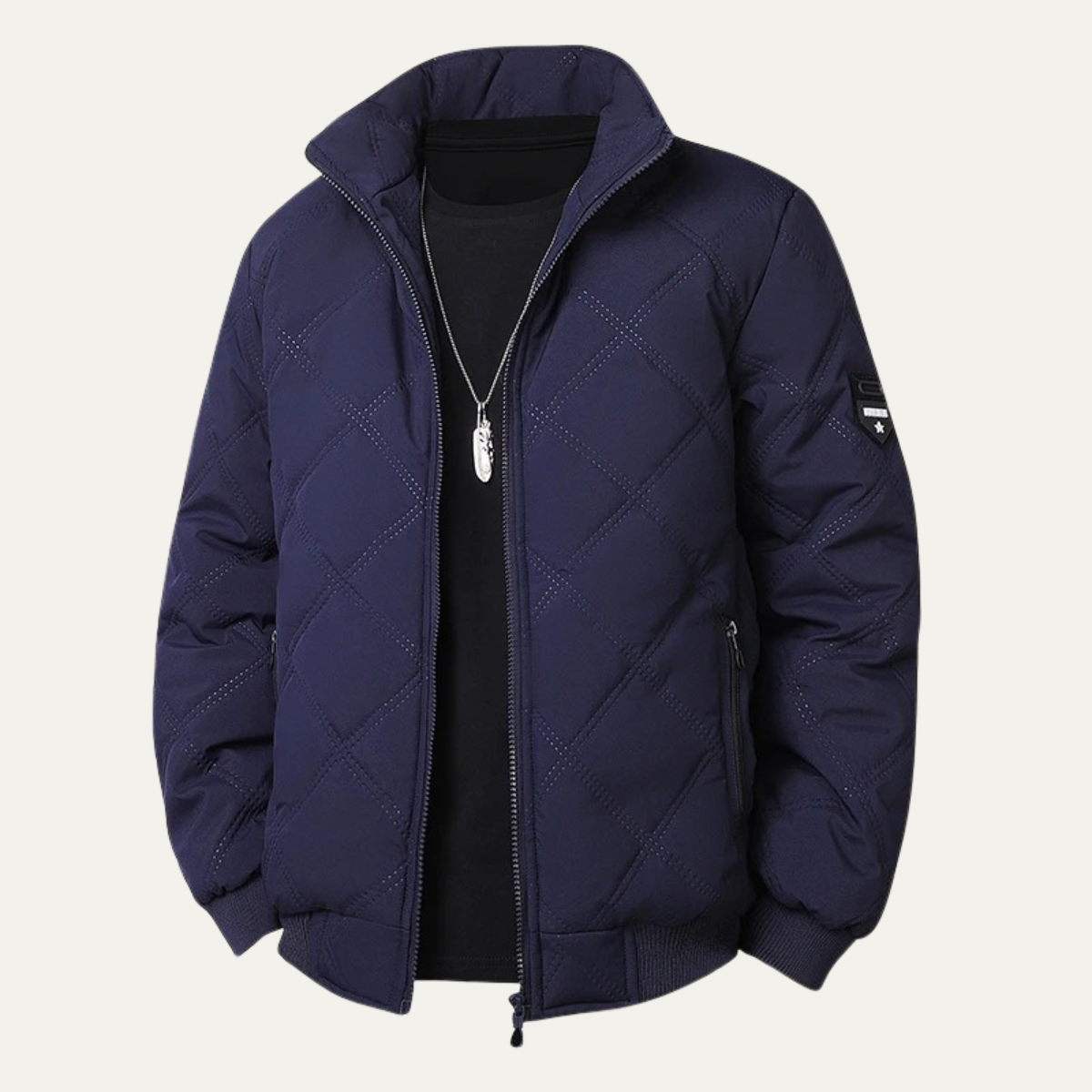 Thermal Insulated Men's Quilted Fleece Winter Coat