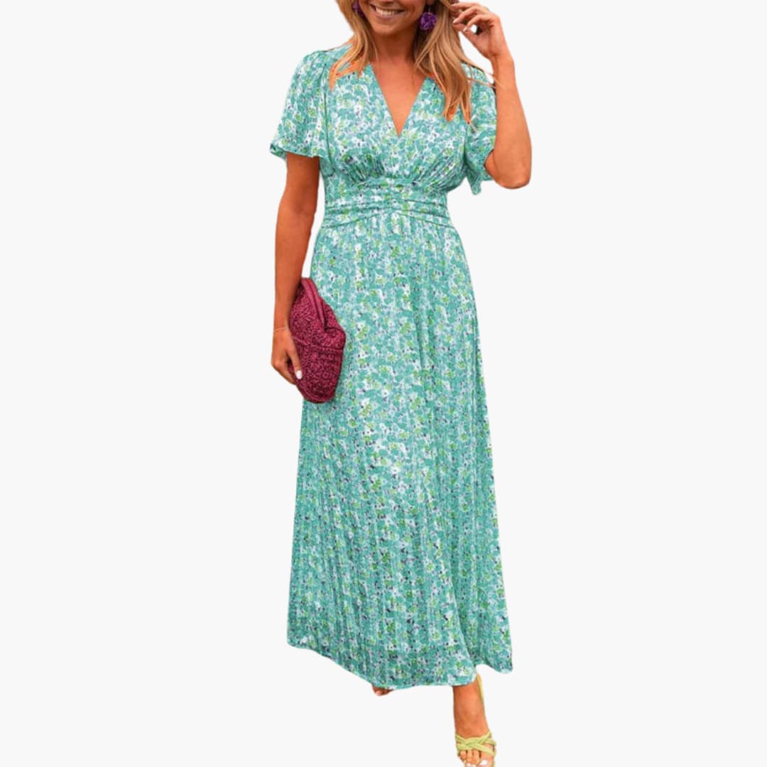 Elegant V Neck Long Maxi Dress for Women