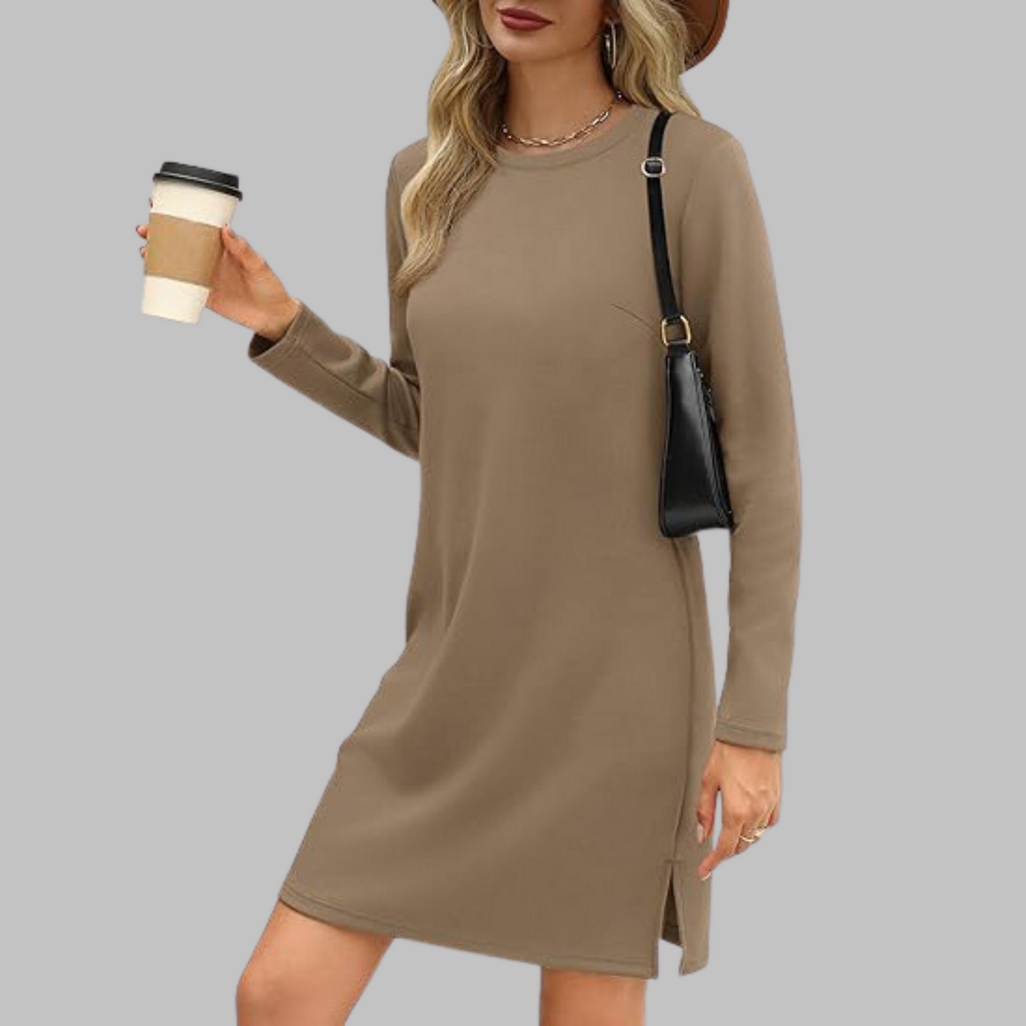 Relaxed Fit Casual Round Neck Dress