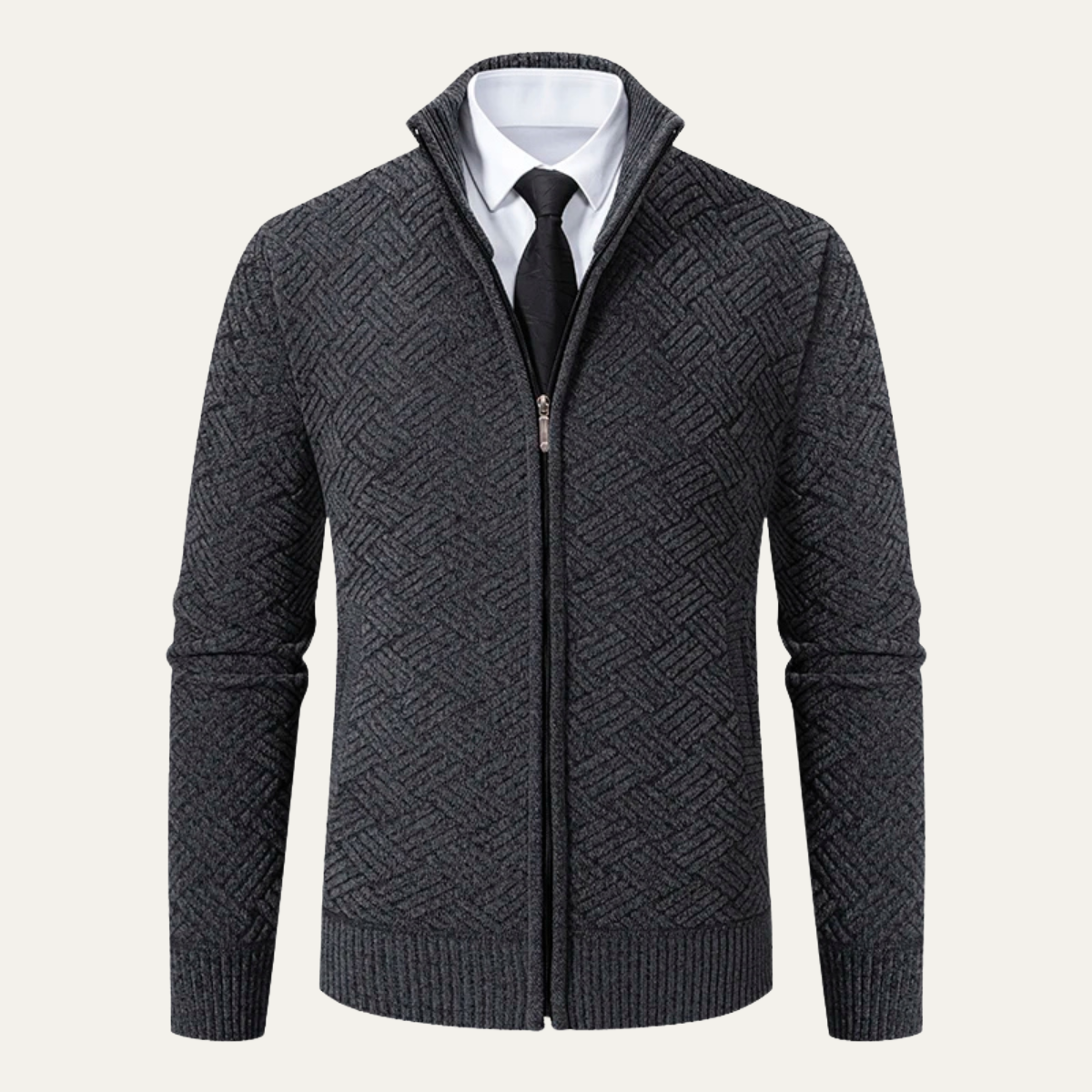 Men's Thick Insulated Full Zip Fleece Jacket