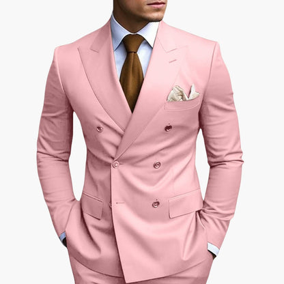Classic 2 Piece Suit with Peak Lapels and Buttons