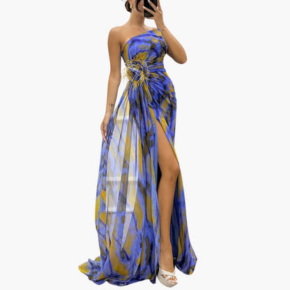 Chic Off Shoulder Maxi Dress with Flowy Design