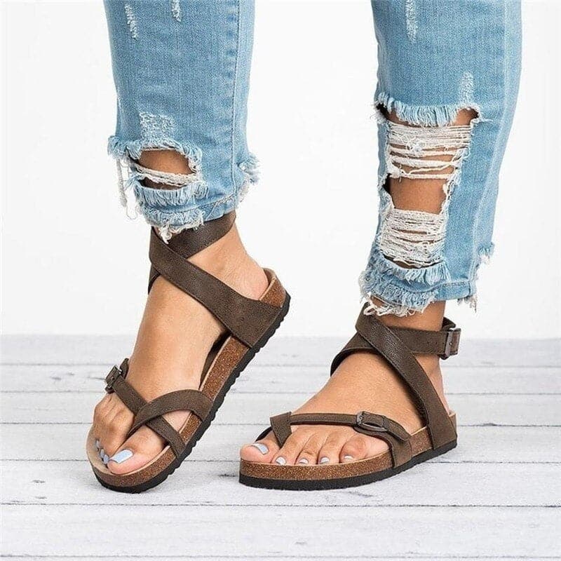 Comfortable Women's Flat Sandals with Cushioning - Nocini