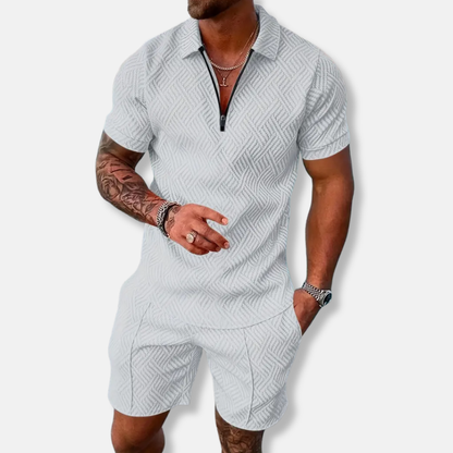 Men's Polo Shirt Set - Classic Fit - Moisture Wicking - Easy Zip