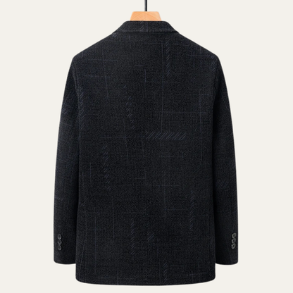 Stylish Men's Wool Business Blazer with Thermal Lining